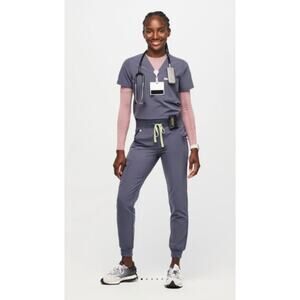 {SET} Space Navy Figs Catarina One Pocket Top and Zamora Joggers XS/S